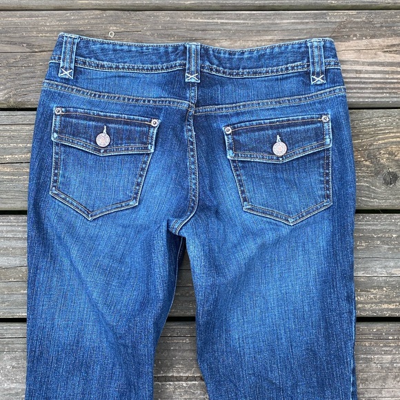 Banana Republic jeans button pockets size 6 straight leg mid-rise - Picture 4 of 12